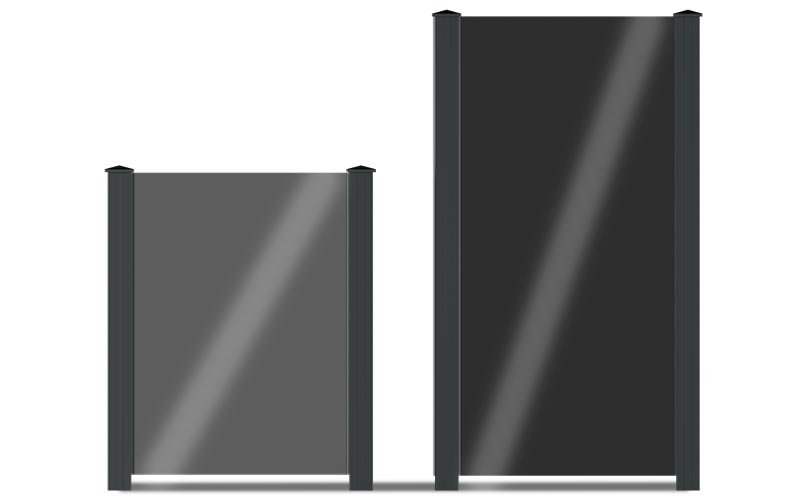 Aluzaun VIDUAL clear | Glasfüllung Aluzaun VIDUAL clear | Glasfüllung