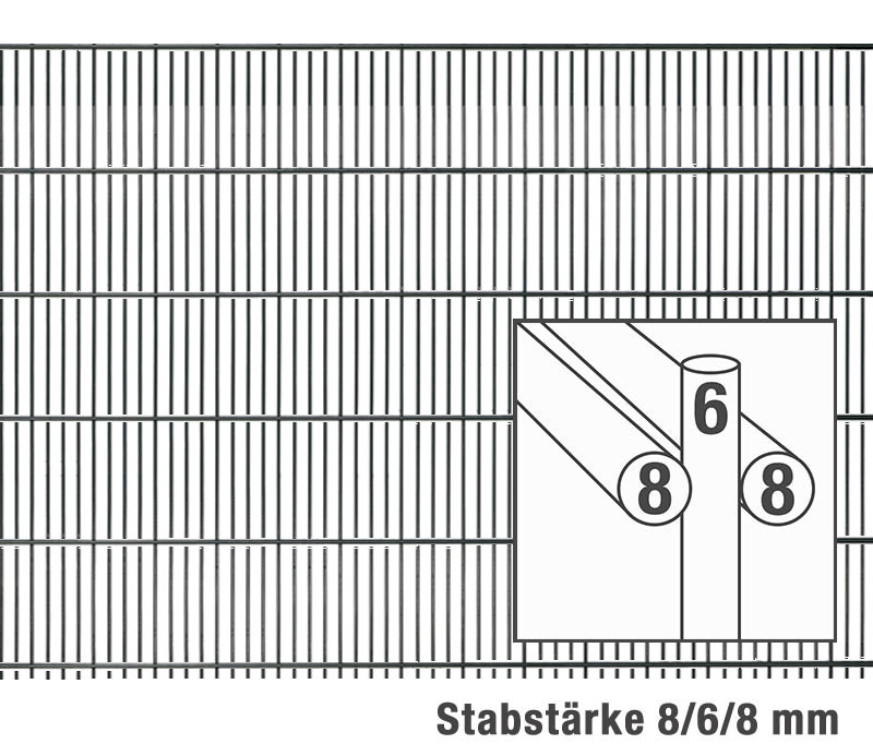 Doppelstabgitter MAX 25 | verzinkt nach DIN EN1461 Maschenweite 25/200 mm