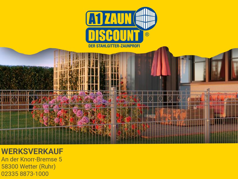 A1 Zaundiscount Schmuckzaun Design TURIN Komplettset Dekorzaun