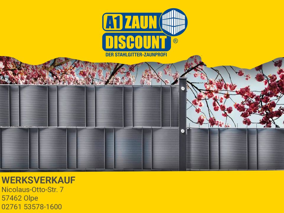 A1 Zaundiscount Sichtschutzstreifen PVC Doppelstabmattenzaun