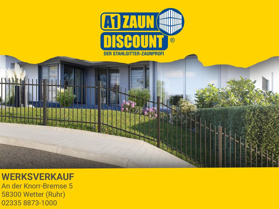 A1 Zaundiscount Steigungszaun Gefälle Design BASEL Komplettset